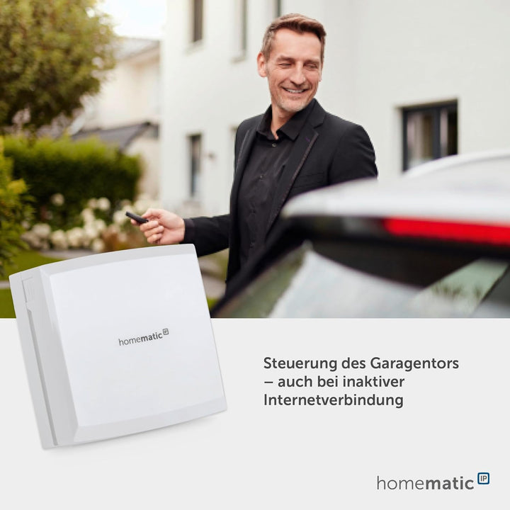 Homematic IP Smart Home Garagentortaster, Digitale Garagentorsteuerung per App, einfache Installatio