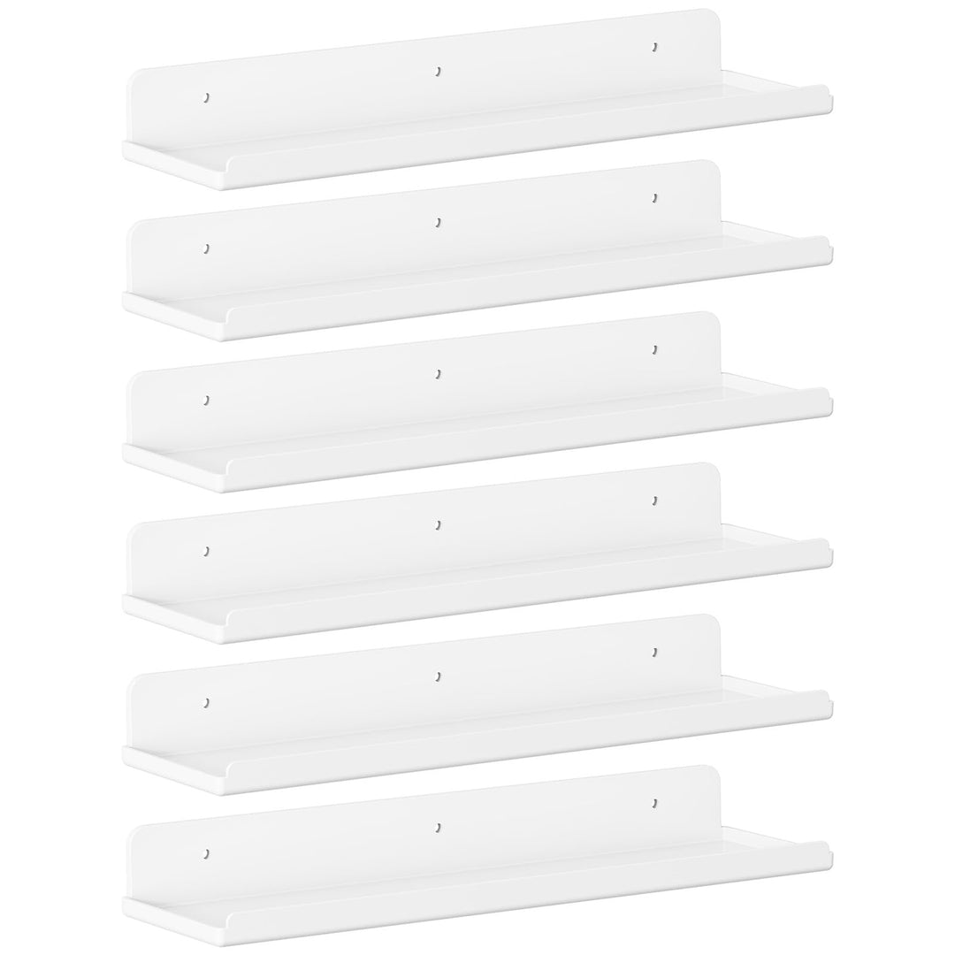 Lifewit Hängeregale für die Wand, 6er Pack Weisses 38CM Raumdeko für Bücherregal/Schallplatten Präse