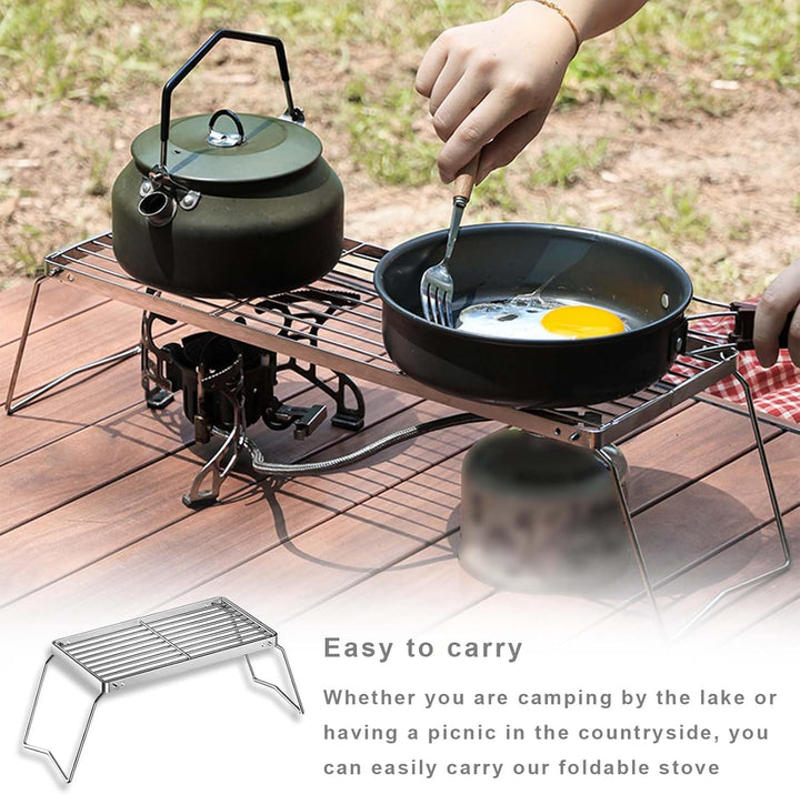 Outdoor Grillrost,Tragbarer Lagerfeuergrill,Edelstahl Klappbarer Grillgitter,Faltbarer Lagerfeuer Gr