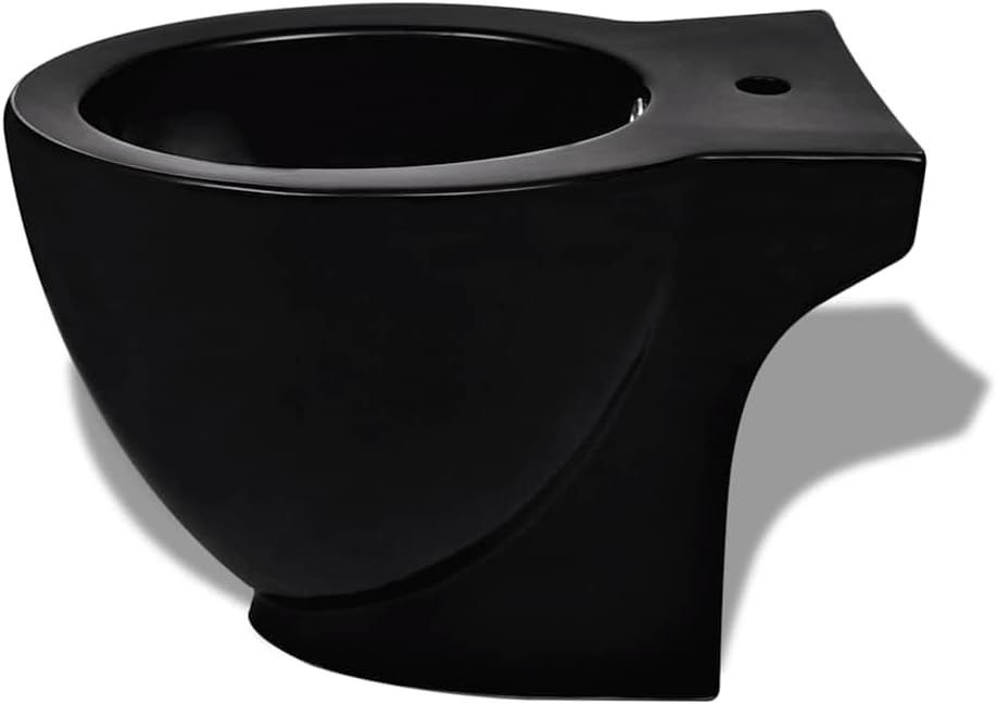 Bidet, rund, zum Aufstellen, aus Sanitärkeramik, schwarz, für Badezimmer