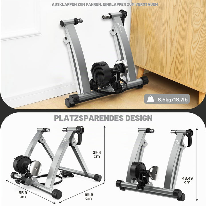 Sportneer Rollentrainer Fahrrad - Magnetischer Rollentrainer für 26-28" &amp; 700C Schnellspanner Vorder