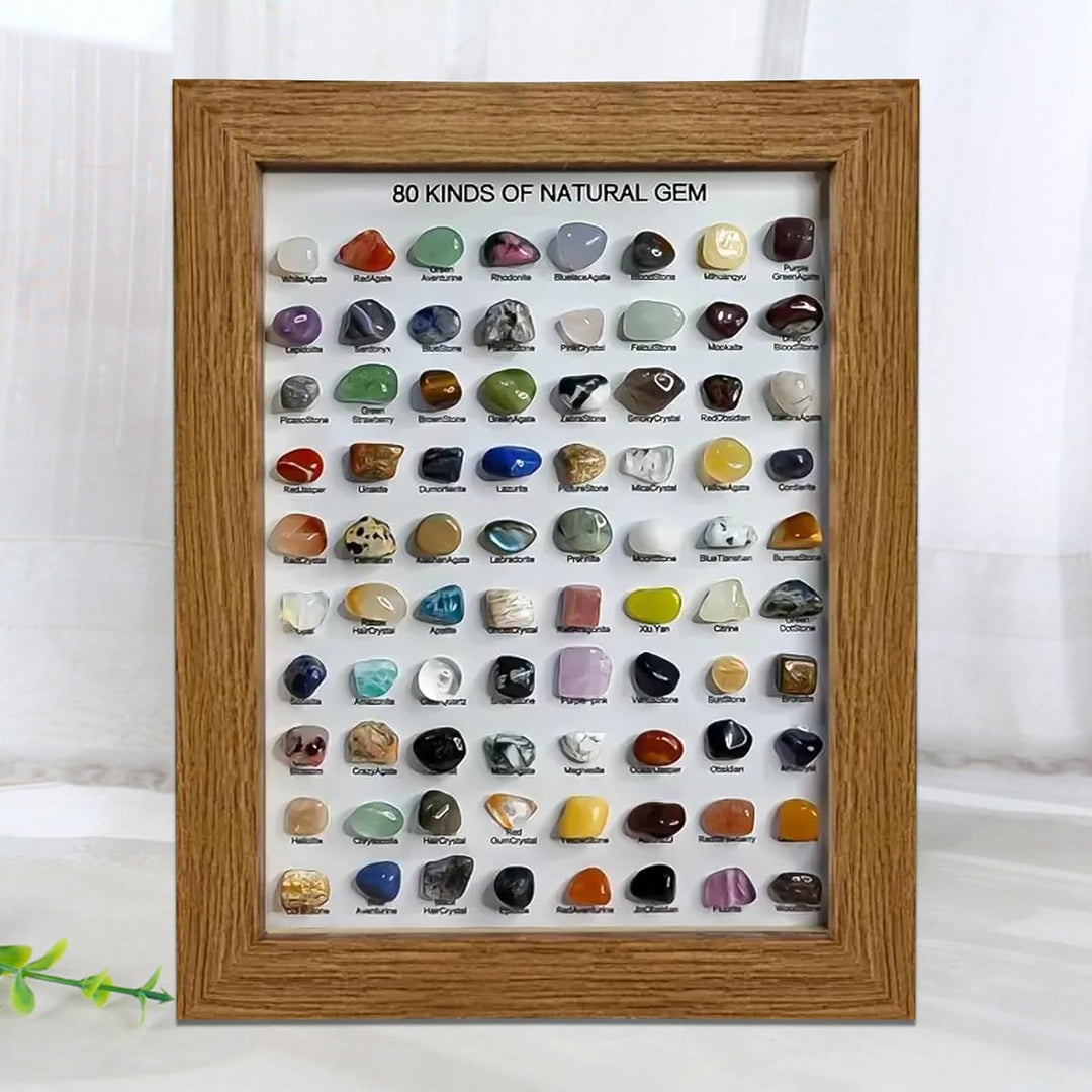 Edelsteine Set, 80 Mineralien Edelsteinen, Natürliche Kristalle Edelstein Sammeln, Edelsteinsammlung