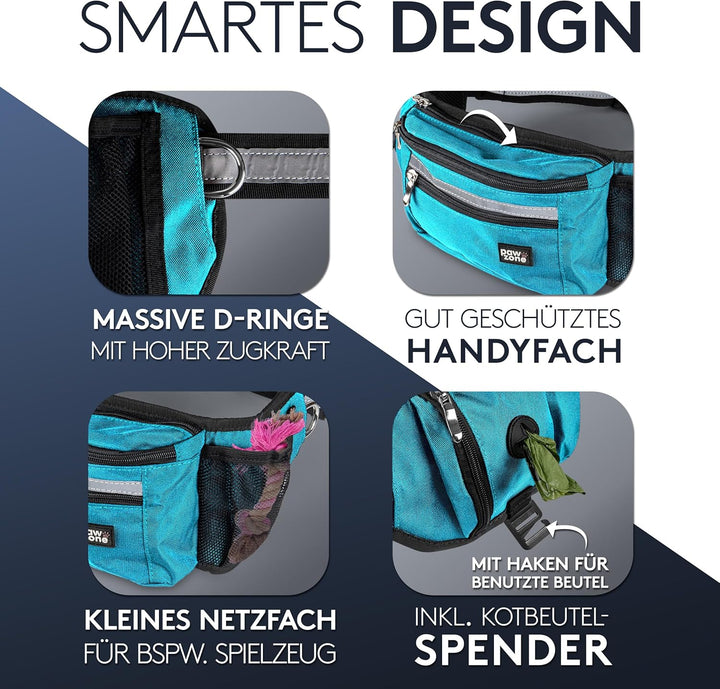 PAWZONE Futterbeutel Hunde - Leckerlibeutel für Hunde - Bauchtasche für Hunde Zubehör - Leckerlitasc