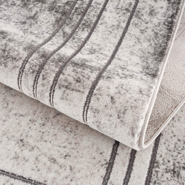 carpet city Teppich Wohnzimmer Bordüre - 80x150 cm Grau Meliert - Moderne Teppiche Kurzflor 80x150 G