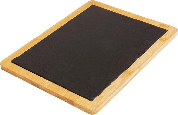 Westmark Servierbrett/Bambus- und Naturschieferplatte zum Anrichten, rechteckig, Fläche: 32 x 25 cm,