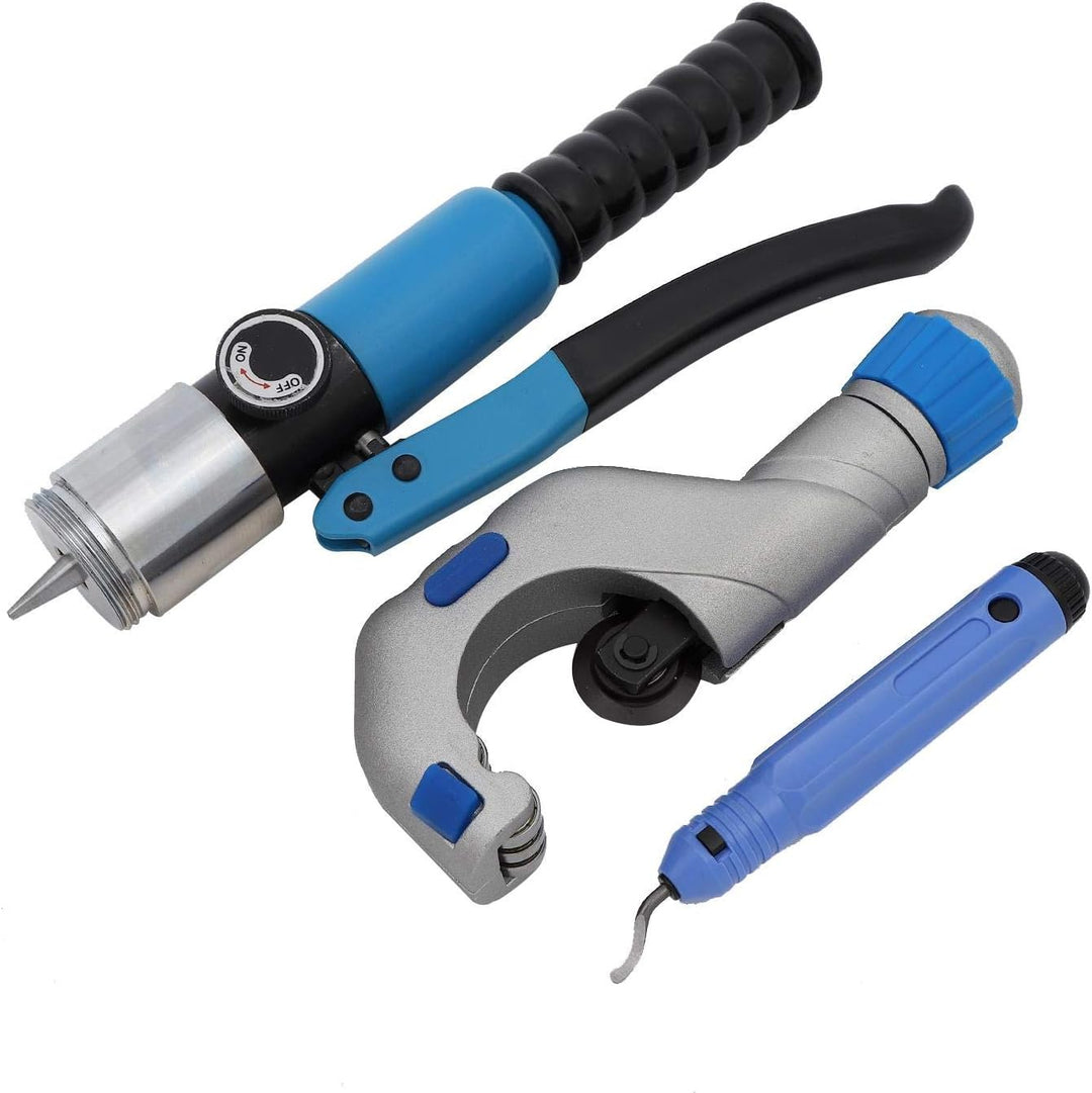 KATSU Hydraulischer Rohraufweiter Bördelwerkzeugsatz 3/8"- 1-5/8" O.D.Tubing mit 11 Köpfen für Weich