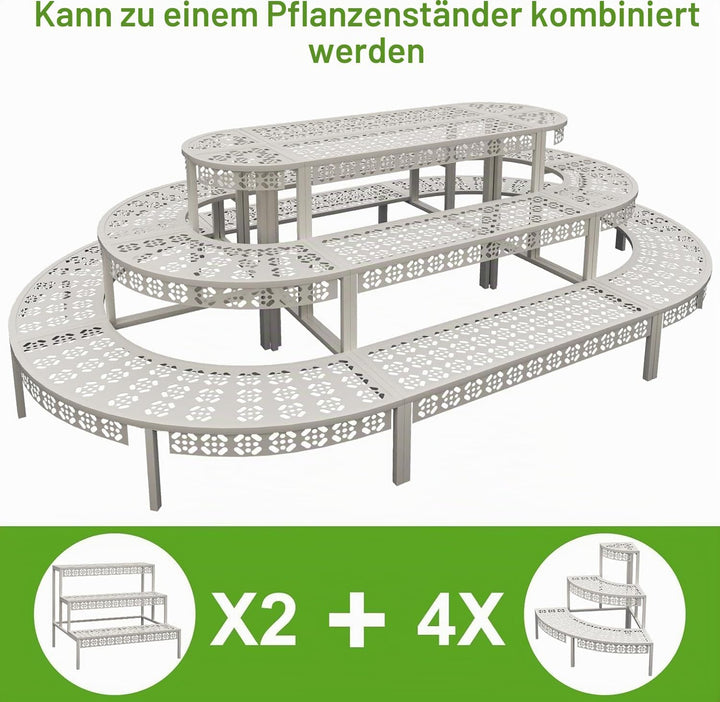 3 Stufen Metall Blumentreppe, Pflanzentreppe Blumenbank, Pflanzenregal Blumenregal, Pflanzenständer