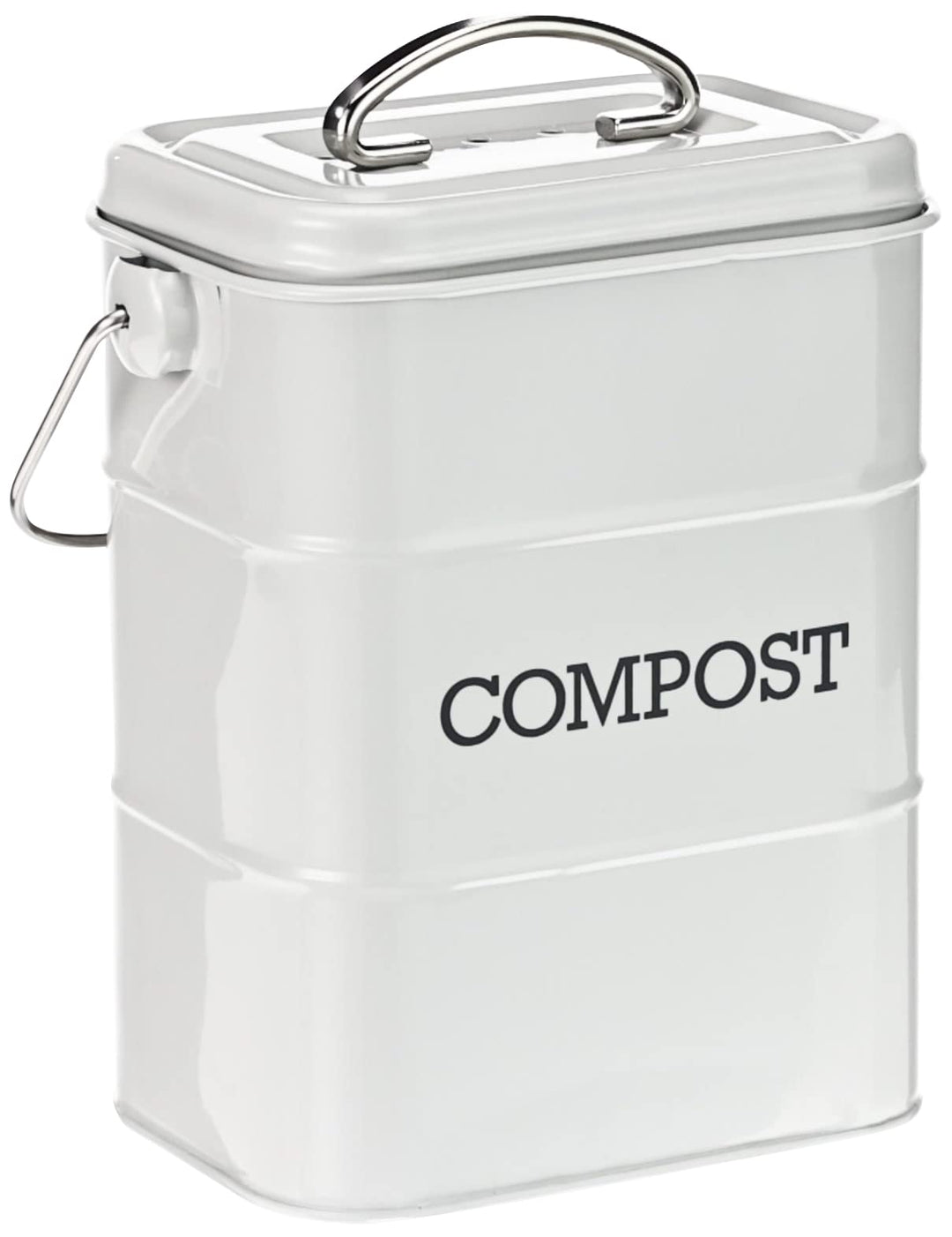 KitchenCraft Living Nostalgie Küche Kompostbehälter, Metall, 16,5 x 12 x 24 cm, Französisch Grau Gra