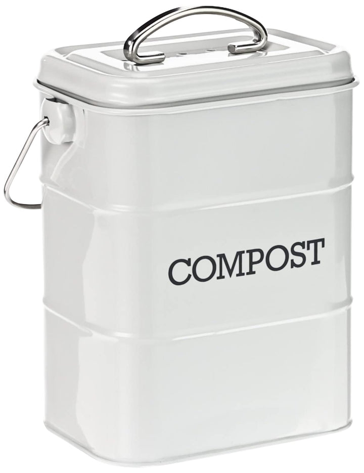 KitchenCraft Living Nostalgie Küche Kompostbehälter, Metall, 16,5 x 12 x 24 cm, Französisch Grau Gra
