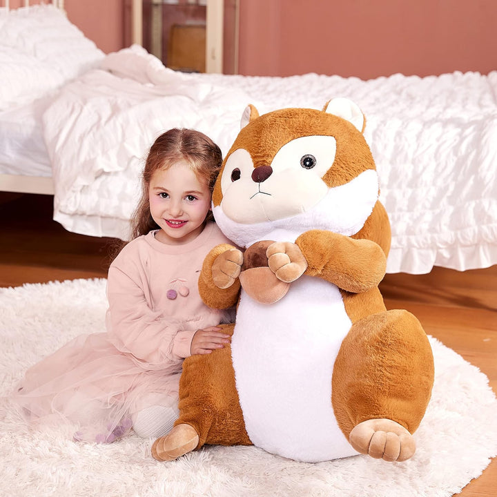 IKASA Gross Eichhörnchen Kuscheltier Riesen Stofftier,60cm Gross Plüschtier Riesige Plüsch Spielzeug
