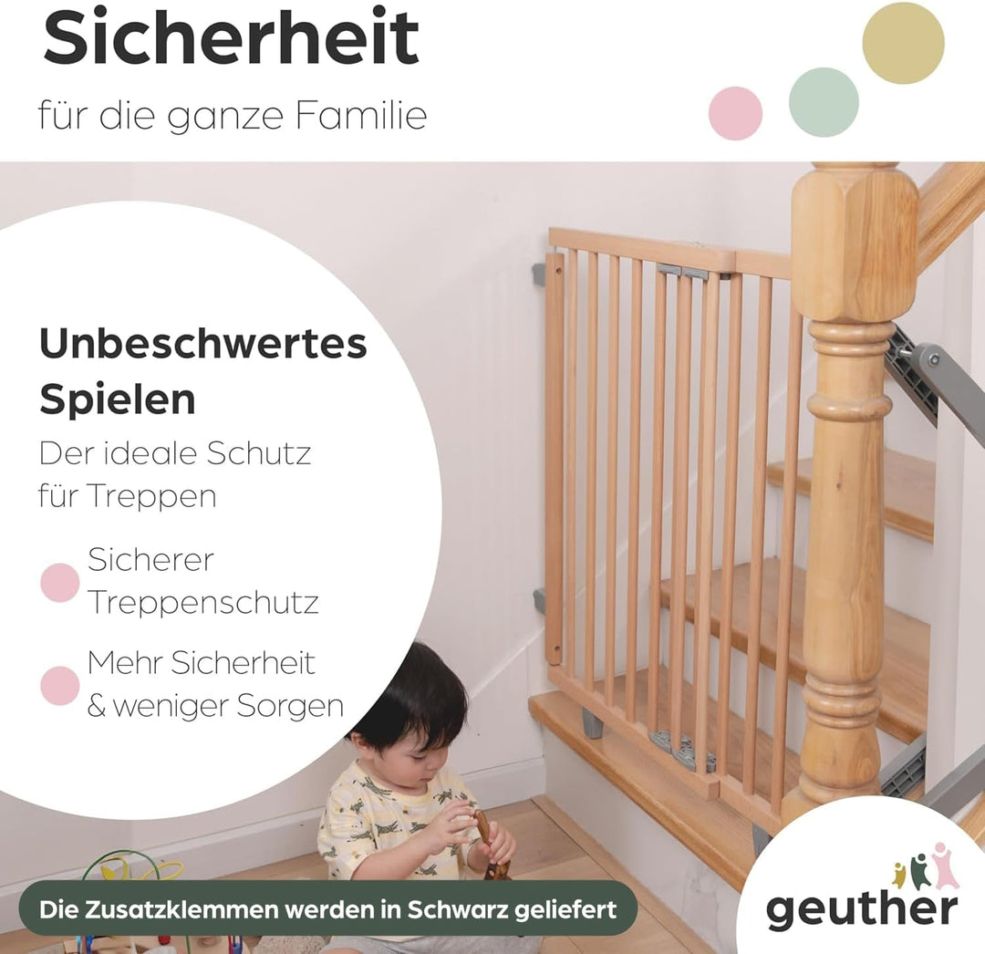 Geuther 2733+ ECO schwenkbares Treppenschutzgitter Passung: 67 cm - 107 cm TÜV/GS zertifiziert Türgi