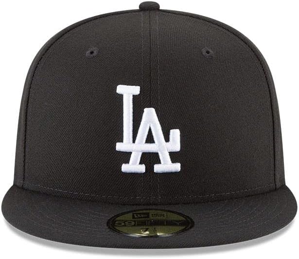 New Era 59Fifty Cap MLB NBA Basecap Baseball Basketball Fitted Kappe 54.9 cm Schwarz/Weiss, 54.9 cm
