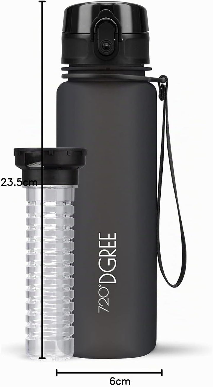 720°DGREE Trinkflasche “uberBottle“ 350ml, 500ml, 650ml, 1l softTouch +Früchtebehälter - Auslaufsich