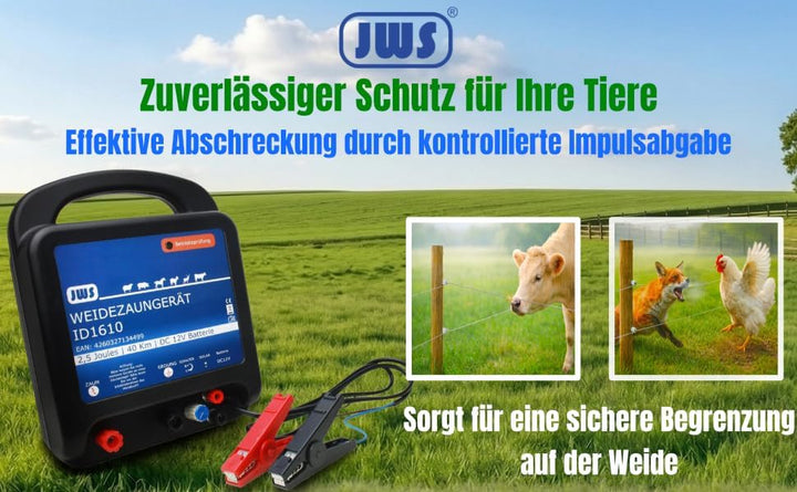 Weidezaungerät 12 Volt 12 V Solar Weidezaun Weidegerät Elektrozaungerät 2,5 Joule