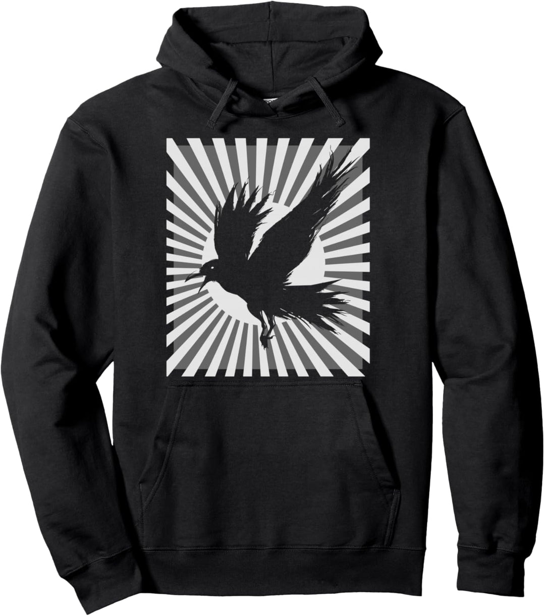 Retro Rabe Aesthetic Japanisch Black Krähe Pullover Hoodie