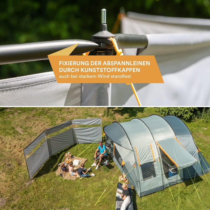 Skandika Windschutz Bora 4,5 m / 6 m | Camping Sichtschutz mit Stangen, stabil, sturmfest, ohne Bohr