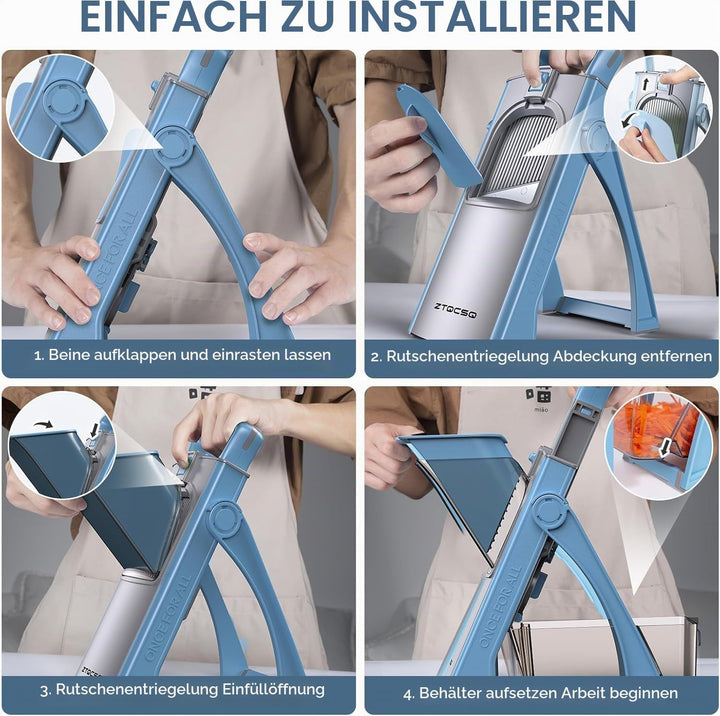Safe Veggie Chopper Gemüseschneider, Pommes Frittierschneider, Zwiebelhacker, Gemüsehobel, multifunk