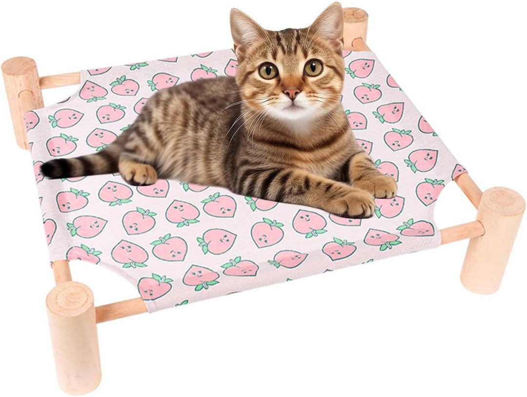 Haustier-Hängematten-Bett | Holzhängematten-Stil Haustierbetten | tragbare, atmungsaktive Netz-Katze