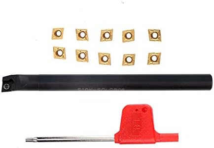 Werkzeughalter-Set 10mm S10K-SCLCR06 + 10 Inserts CCMT060204-HM YBC251 –CNC-Drehmaschine Bohrstange