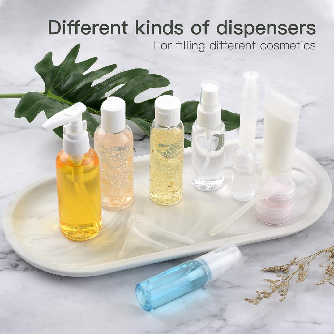 Toureal 14 Stück Leere Reiseflaschen Set (Max.100ml) Reisegrössen Behälter zum befüllen, Reiseset Fl