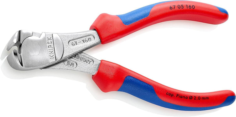 Knipex Kraft-Vornschneider verchromt, mit Mehrkomponenten-Hüllen 160 mm 67 05 160 160 mm verchromt M