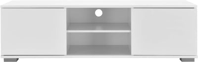 [en.casa] Fernsehtisch - Weiss 34,5x120x40 cm - TV Lowboard Board Fernseher Schrank Unterschrank, We