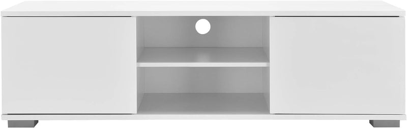 [en.casa] Fernsehtisch - Weiss 34,5x120x40 cm - TV Lowboard Board Fernseher Schrank Unterschrank, We