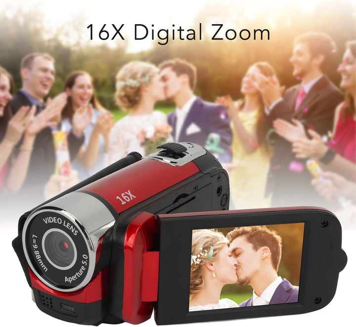 D90 1080P 16MP Digitalkamera 2,4 Zoll Drehbare Bildschirm Kamera 16X Zoom HD Videorekorder mit Beleu