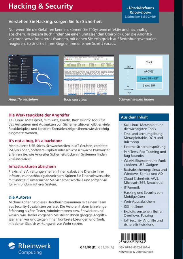 Hacking u. Security: Das umfassende Hacking-Handbuch mit über 1.000 Seiten Profiwissen. 3., aktualis