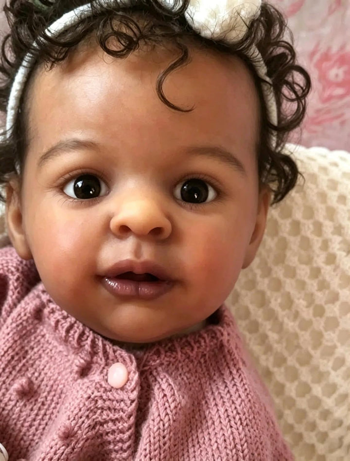 Zero pam Reborn Baby Mädchen, 48cm Reborn Baby Vollsilikon Lebensecht Puppe Mit Haaren, Realistisch