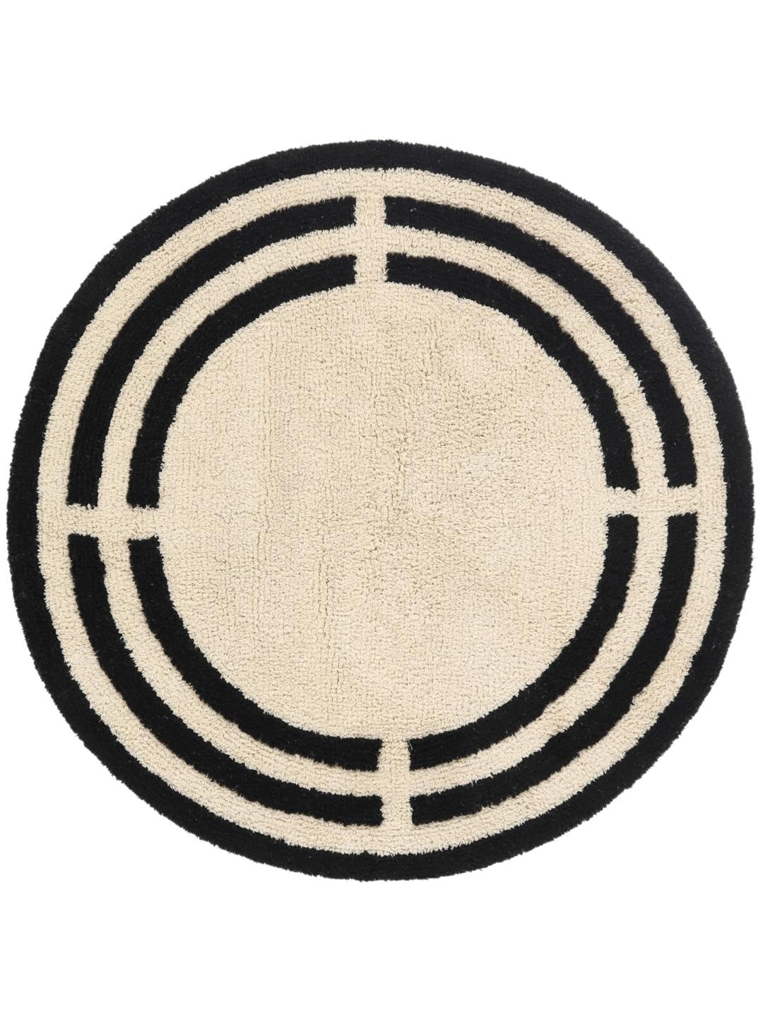 RugVista Badematte Chateau, ∅ 90 cm, Rund, Mittelflor, Anti-Rutsch, Moderner Badteppich, Maschinenwa