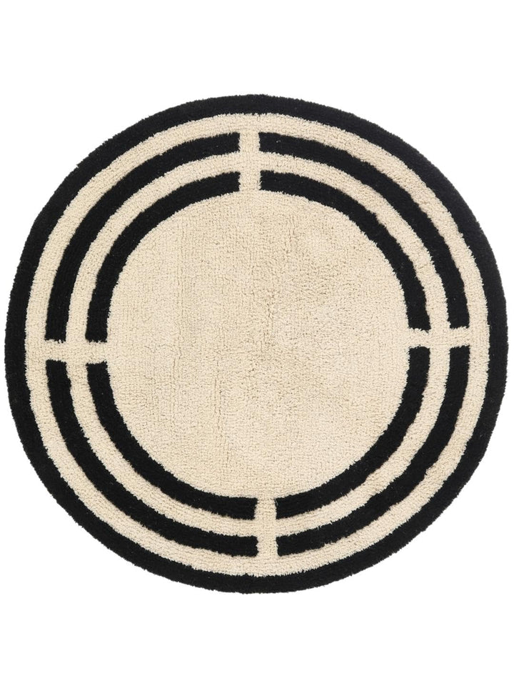 RugVista Badematte Chateau, ∅ 90 cm, Rund, Mittelflor, Anti-Rutsch, Moderner Badteppich, Maschinenwa