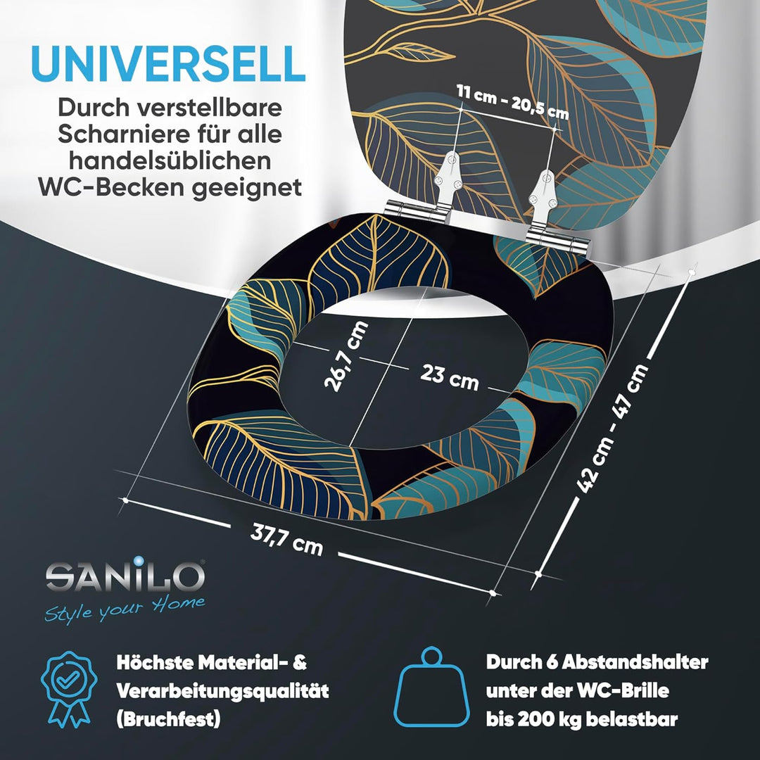 Sanilo WC Sitz mit Absenkautomatik, viele neue Toilettendeckel zur Auswahl, hochwertige Oberfläche,