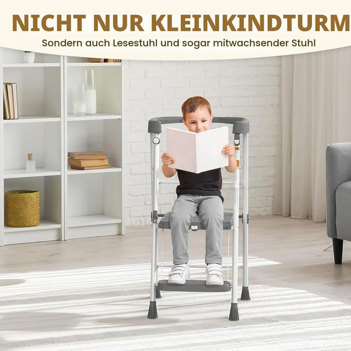 HBTower Lernturm Tower für Kinder, mit Kippschutz &amp; Anti-Rutsch, mit Einer fallsicheren Stange, Leic
