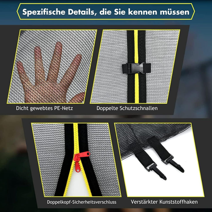 GYMAX Sicherheitsnetz für Trampolin Ø 244/305/366/427/457/487 cm, UV-beständiges & reissfestes Ersat