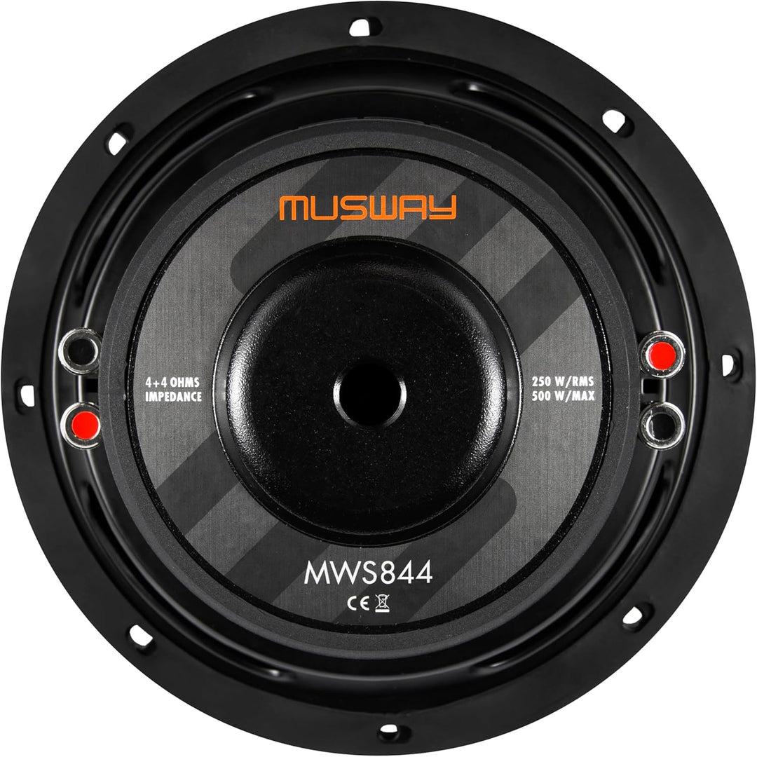 Musway MWS844-20cm (8") Flat Subwoofer mit Doppelschwingspule und 500W max.