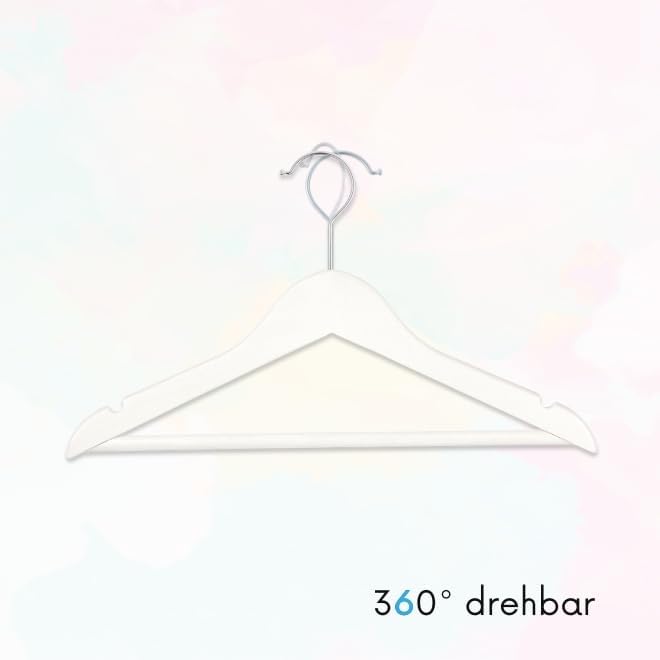 OGIVO Kleiderbügel Kinder Holz– 20er Set – Kinder Bügel aus Holz 32 cm – Holzkleiderbügel 360° drehb