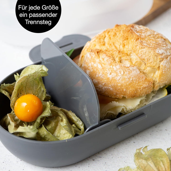 Moritz & Moritz 3x Brotdose mit Fächern - Lunchbox in drei Grössen 700ml, 900ml, 1100ml - Dezente Br