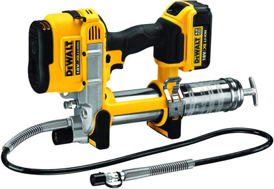 Dewalt 18 Volt Akku-Fettpresse DCGG571M1 (690 bar Arbeitsdruck, Fassungsvermögen: 400 gr. mit Kartus