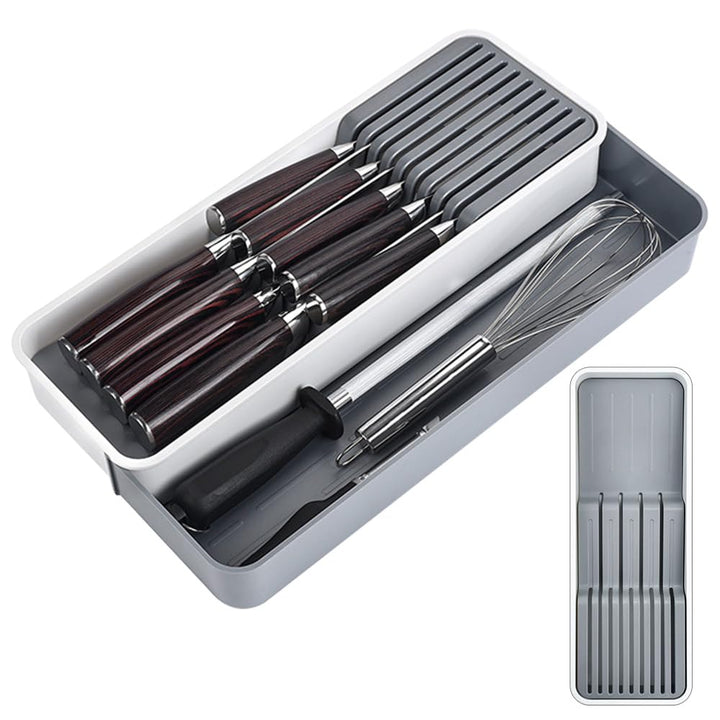 HEKOBAG Schubladen-Messer Organizer, Messerblock Schublade Küchen Messerhalter für 9 Messer, 14–22,5
