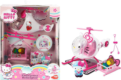 Dickie Toys 253243000 Hello Kitty Helicopter, Hubschrauber, Frontscheibe zum Öffnen, abnehmbare Trag