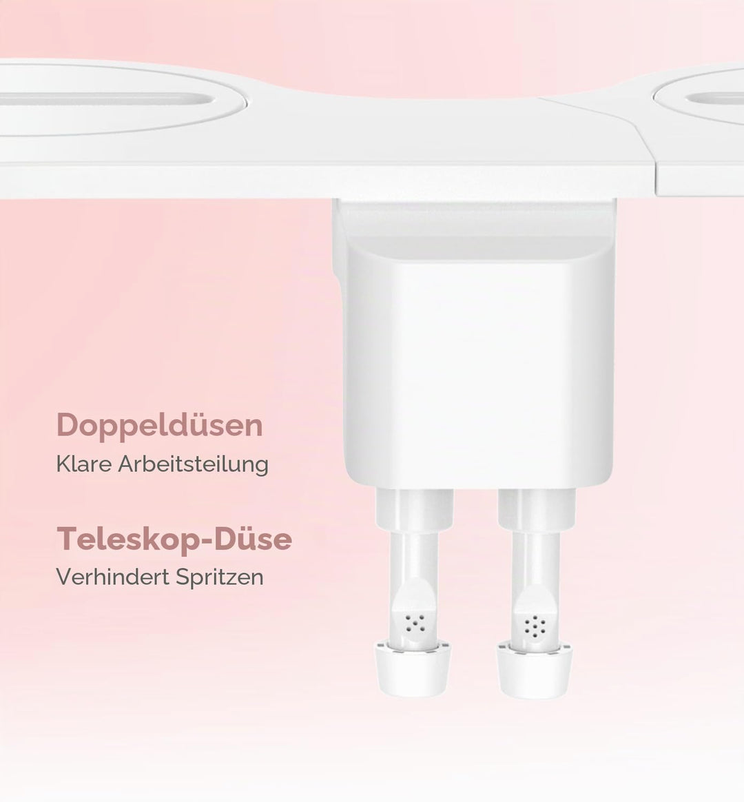 Ultra Slim Bidet Befestigung, Posterior&amp;Feminine Wasch-(einziehbare Doppeldüsen), Nicht-elektrische