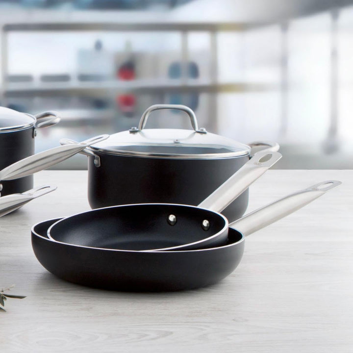 Quid Pfanne 22 cm Pro Chef Alum, Aluminium, Schwarz und Stahl, 4.37 cm, pfanne 22 cm
