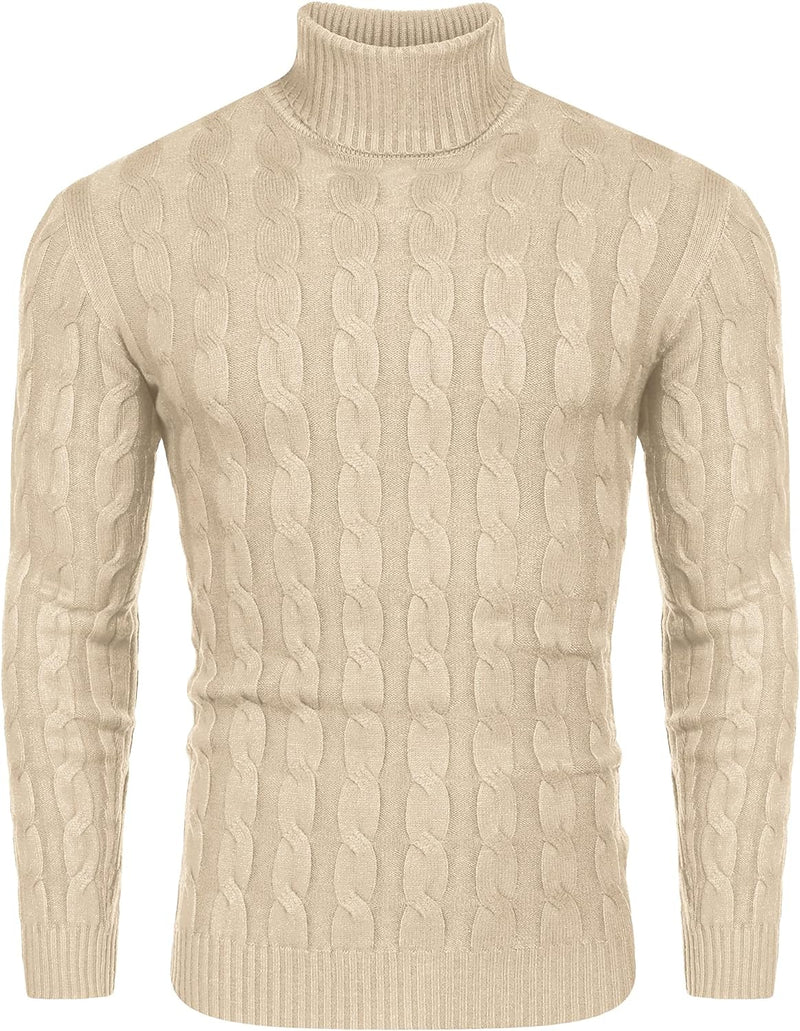 COOFANDY Herren Pullover mit Rollkragen Strickpullover Winter Rollkragenpullover Slim Fit Basic Turt