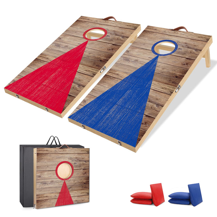 NZQXJXZ Cornhole Spiel Outdoor, 60 x 40 cm Massivholz Premium Corn Hole Boards mit 6 Cornhole Säckch