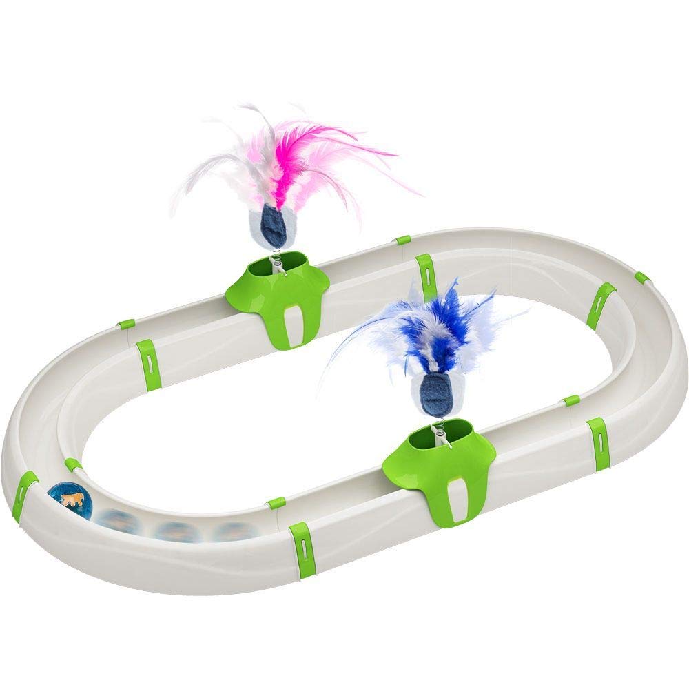 Ferplast Interaktives Spiel für Katzen TURBINE Katzenspielzeug mit Leichtem Ball, Modular, 72 x 40 c