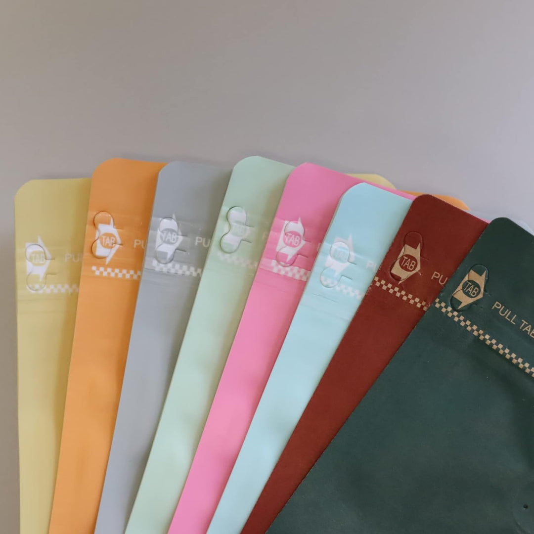 Lacers 250ml Flachbodenbeutel mit Pocket-Zipper in versch. Farben, Aluminium-Frei, Nachhaltig, hohe