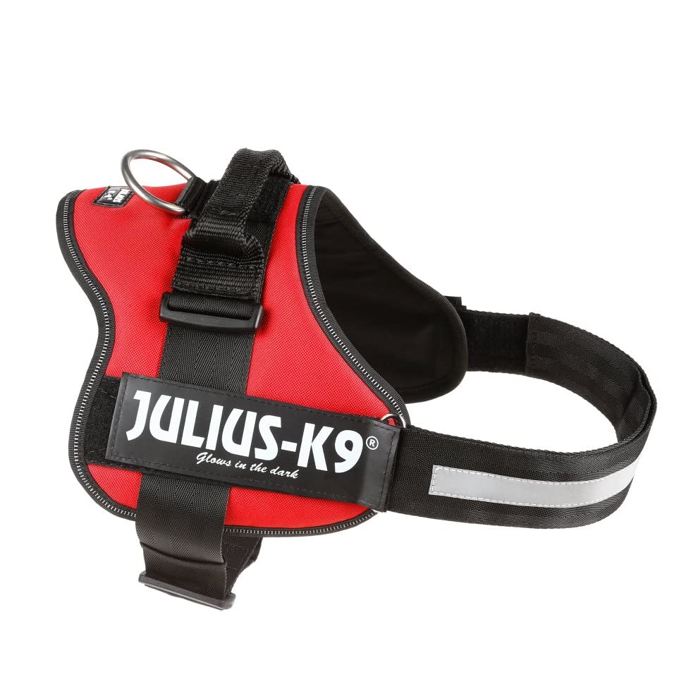 162R-1 Julius K9® Powergeschirr mit Logofeld Grösse 1 Brustumfang: 65 - 80 cm Farbe: rot - K-9 Hunde