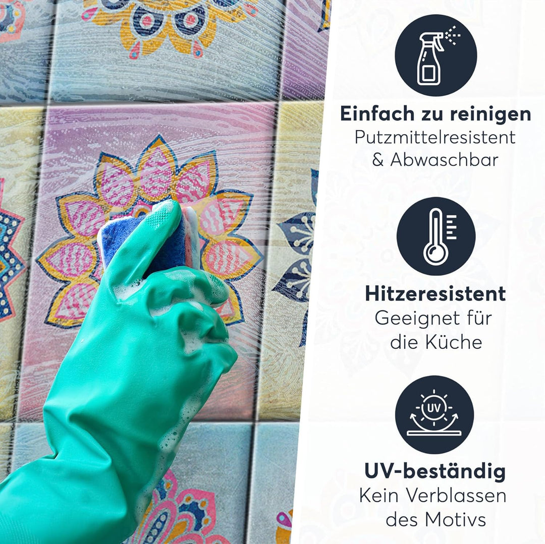 CREATISTO Klebefliesen Stickerfliesen Fliesenfolie - Klebefolie Aufkleber für Wand-Fliesen I Klebefl