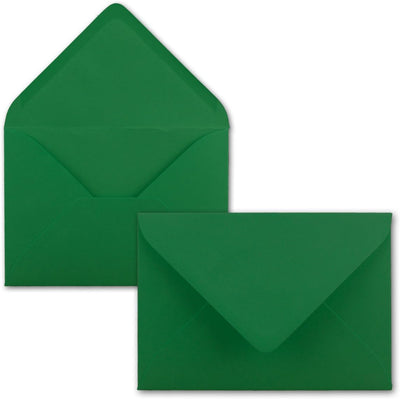 Briefumschläge in Grün - 50 Stück - DIN C5 Kuverts 22,0 x 15,4 cm - Nassklebung ohne Fenster - Weihn